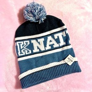 🎉HP🎉 PINK Victoria’s Secret Pink Nation Winter Beanie Blue Knit Beanie